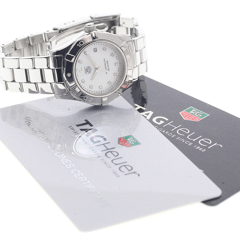 TAG HEUER Aqua racer WAF1415 10P diamond White shell Dial Quartz Ladies Watch_949129