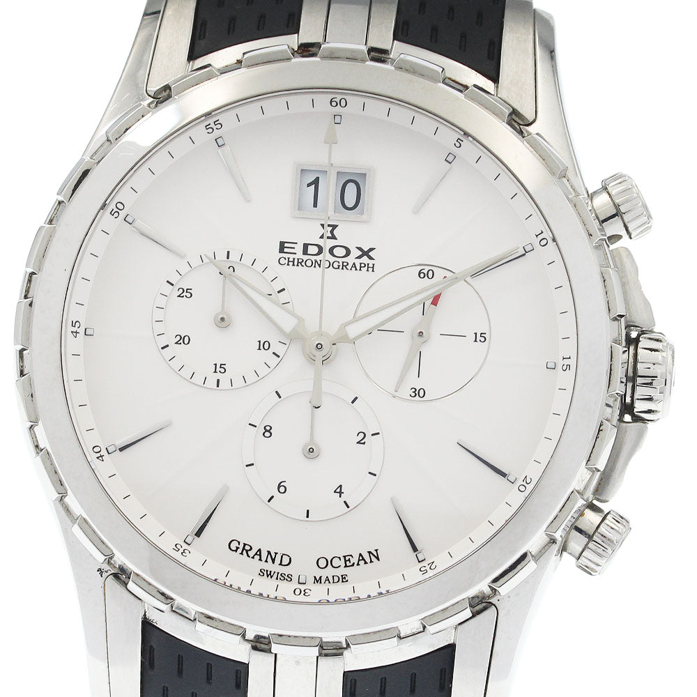 EDOX Grand Ocean 10023 Chronograph white Dial Quartz Men's Watch_949152