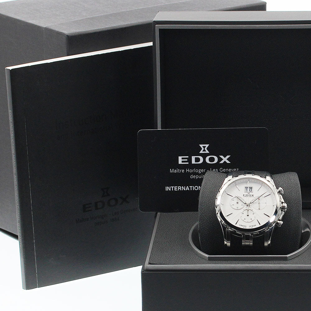 EDOX Grand Ocean 10023 Chronograph white Dial Quartz Men's Watch_949152