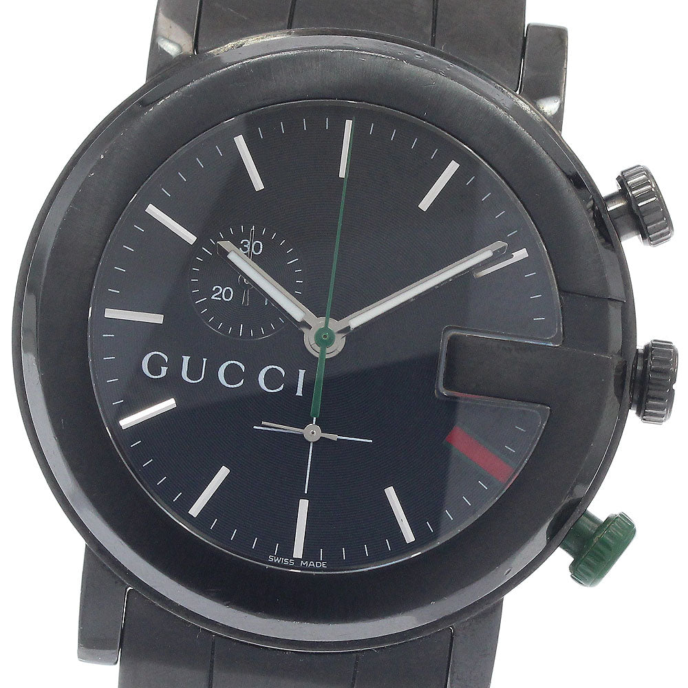 GUCCI G Chrono 101M/YA101331 Small seconds Black Dial Quartz Men's Watch_949173
