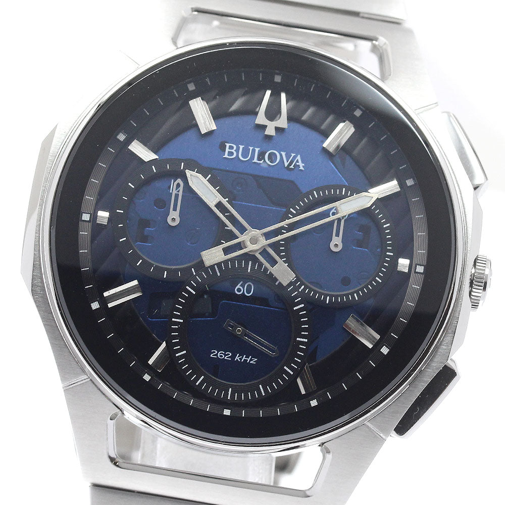 BULOVA Curve 96A205 Chronograph Navy Dial Tuning fork Men's Watch_949237