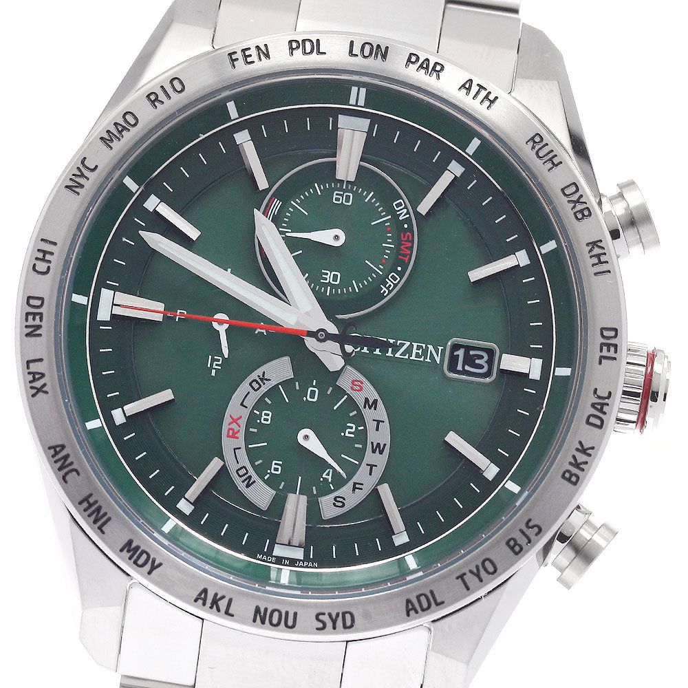 CITIZEN Atessa Direct Flight AT8181-63W Solar Powered Radio Men's_949240