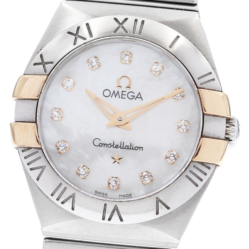 OMEGA Constellation 123.20.24.60.55.005 12P diamond White shell Dial Quartz Ladies Watch_949306
