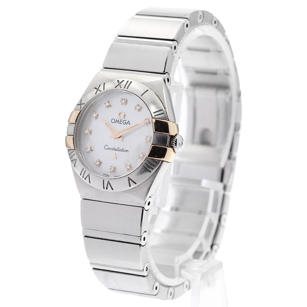 OMEGA Constellation 123.20.24.60.55.005 12P diamond White shell Dial Quartz Ladies Watch_949306