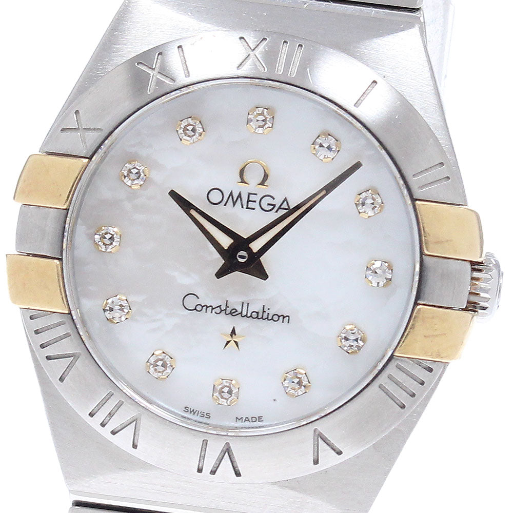 OMEGA Constellation 123.20.24.60.55.005 12P diamond White shell Dial Quartz Ladies Watch_949308