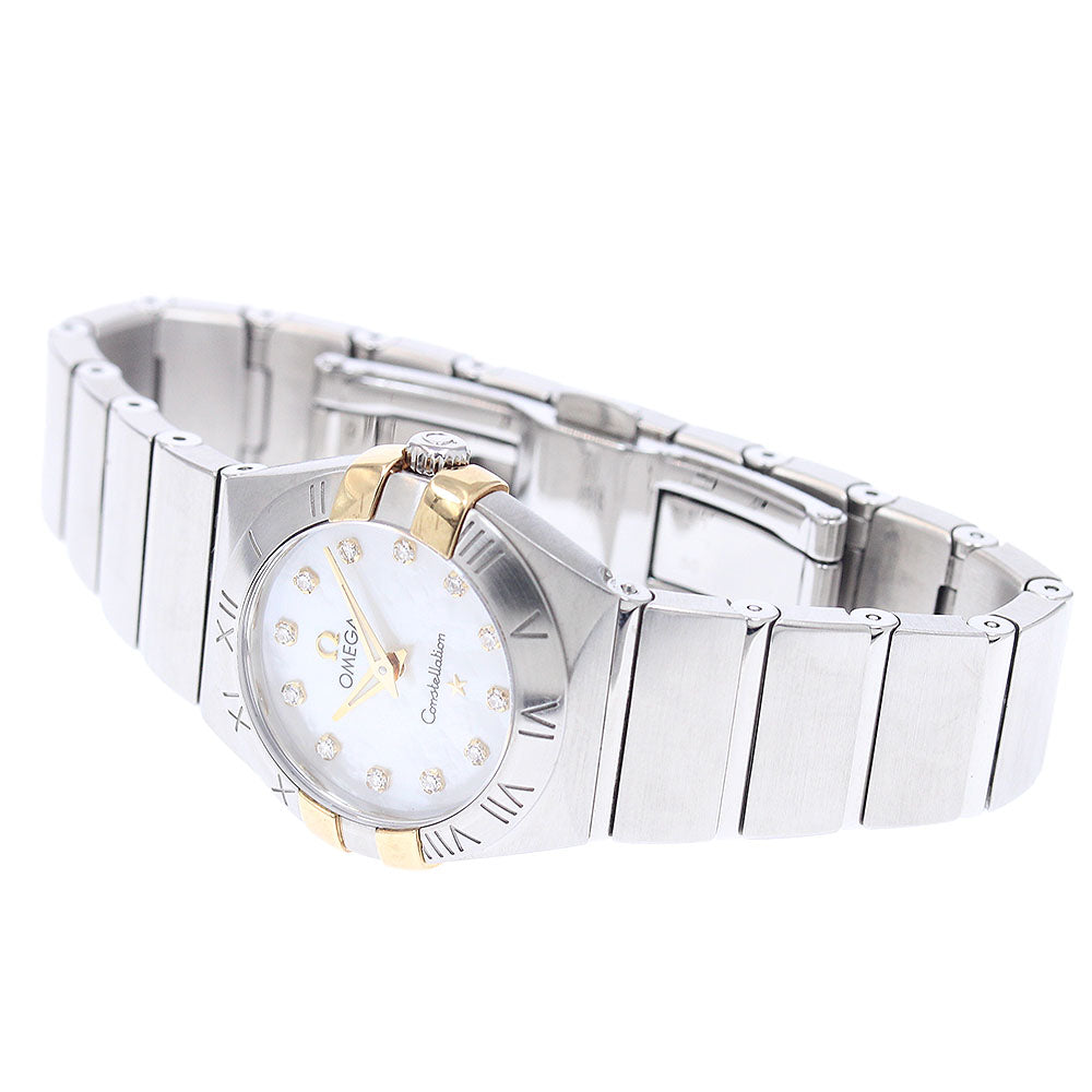 OMEGA Constellation 123.20.24.60.55.005 12P diamond White shell Dial Quartz Ladies Watch_949308