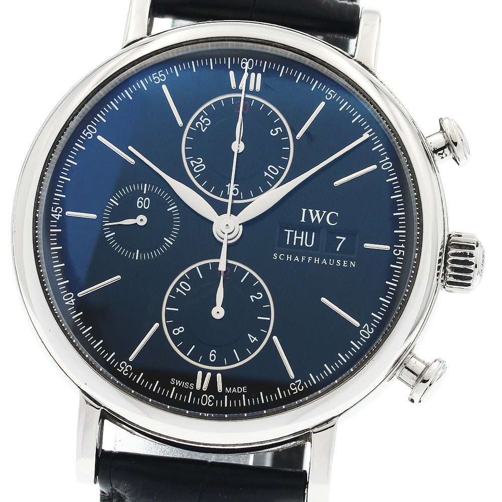 IWC SCHAFFHAUSEN Portofino IW391008 Day-Date Chronograph black Dial Automatic Men's Watch_949315