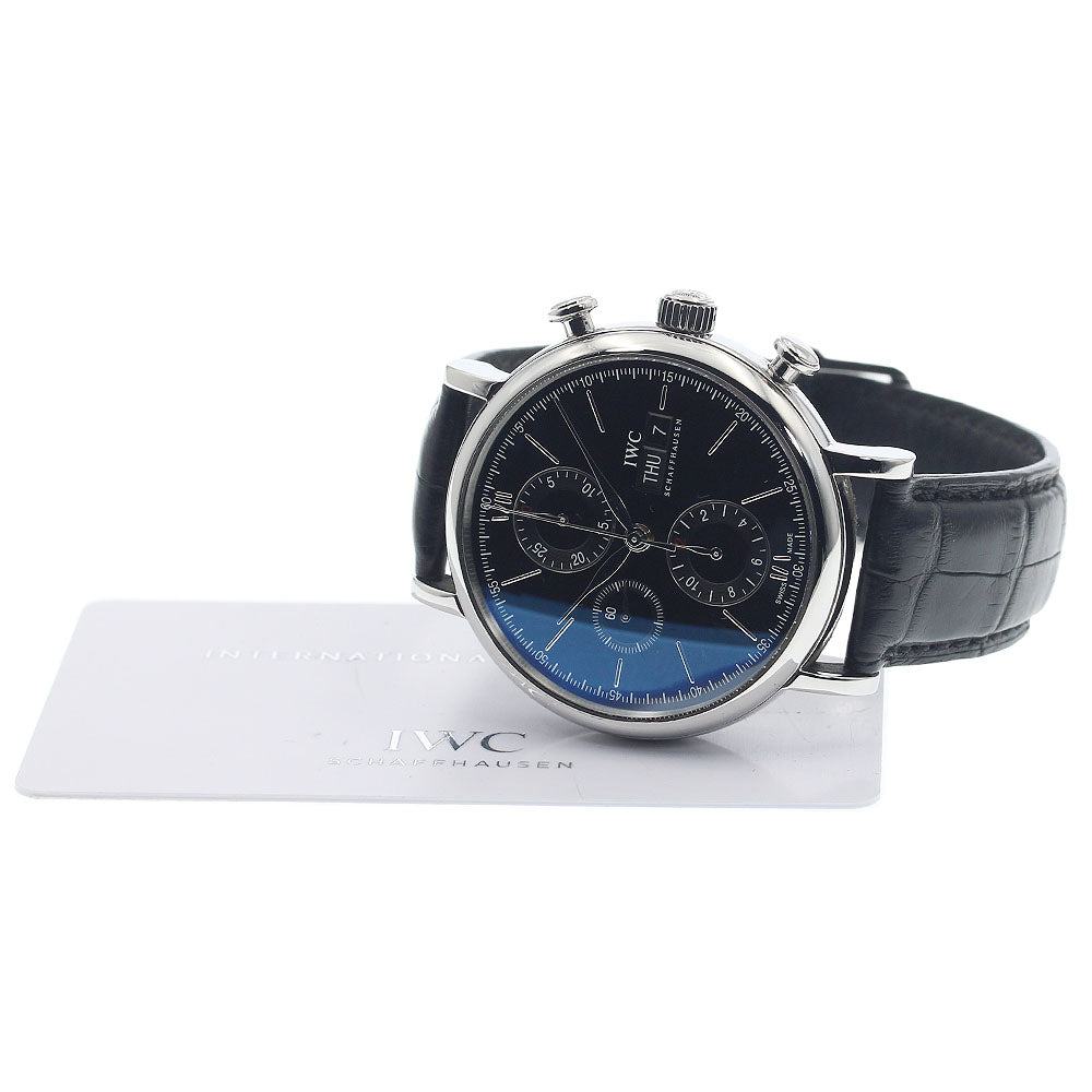IWC SCHAFFHAUSEN Portofino IW391008 Day-Date Chronograph black Dial Automatic Men's Watch_949315