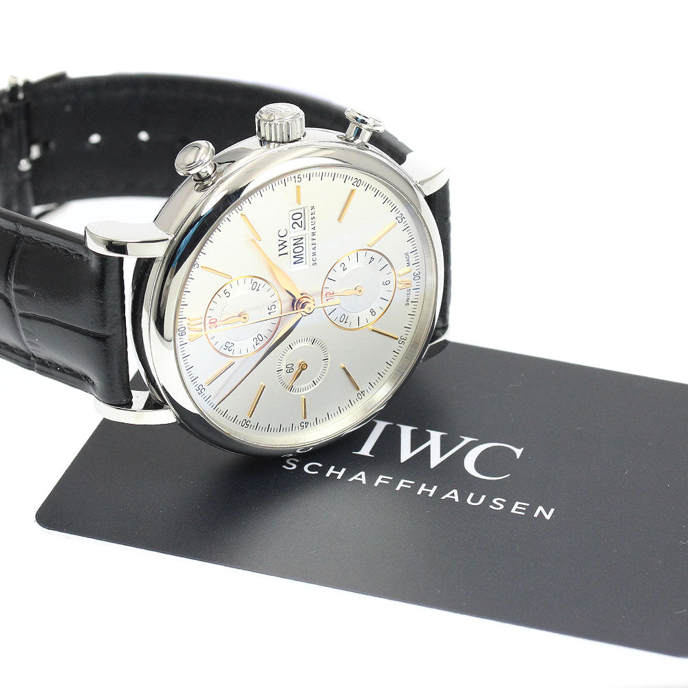 IWC SCHAFFHAUSEN Portofino IW391031 Day-Date Chronograph Silver Dial Automatic Men's Watch_949320