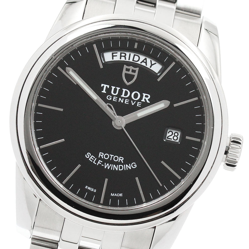 TUDOR Glamor Date Day 56000 Black Dial Automatic Men's Watch_949335