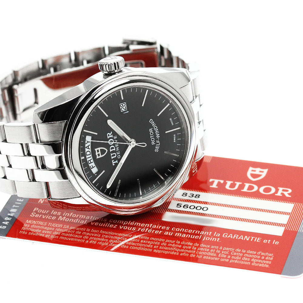 TUDOR Glamor Date Day 56000 Black Dial Automatic Men's Watch_949335