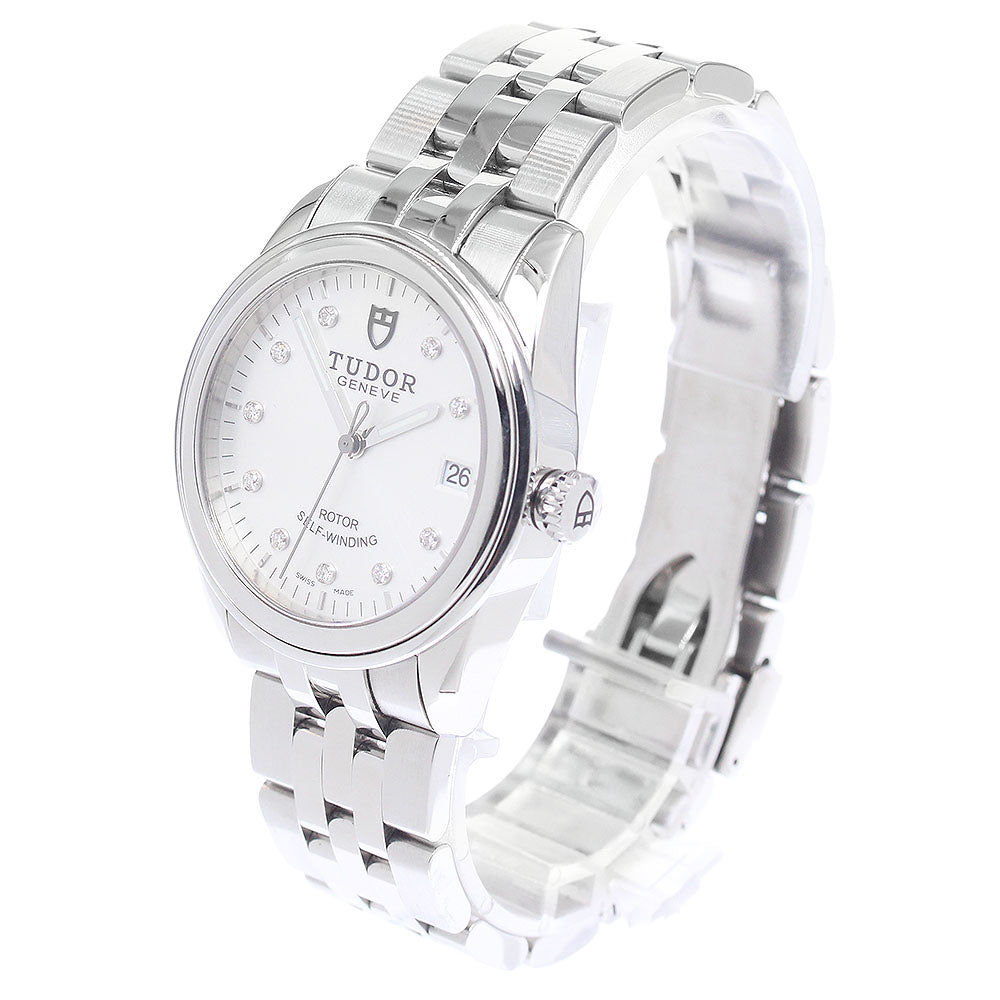 TUDOR Glamour 55000 Date 10P diamond Silver Dial Automatic Men's Watch_949338