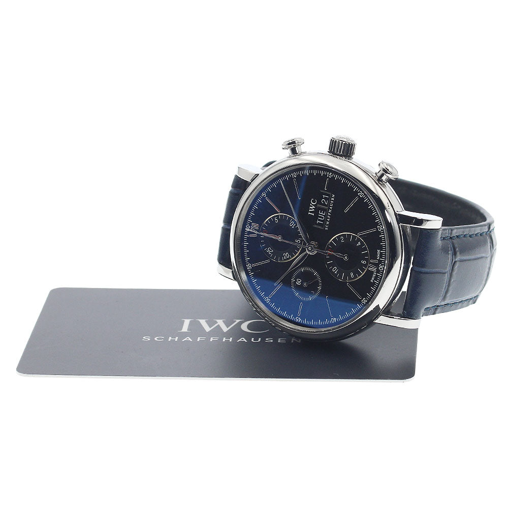 IWC SCHAFFHAUSEN Portofino IW391008 Day-Date Chronograph black Dial Automatic Men's Watch_949347