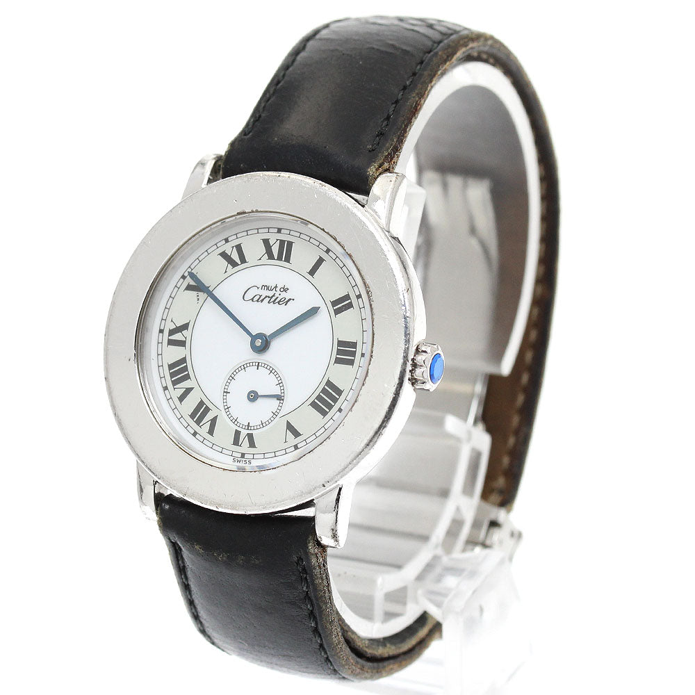 CARTIER MustⅡ Rondo W1006718 SV925 Small second Quartz Ladies Watch_949385