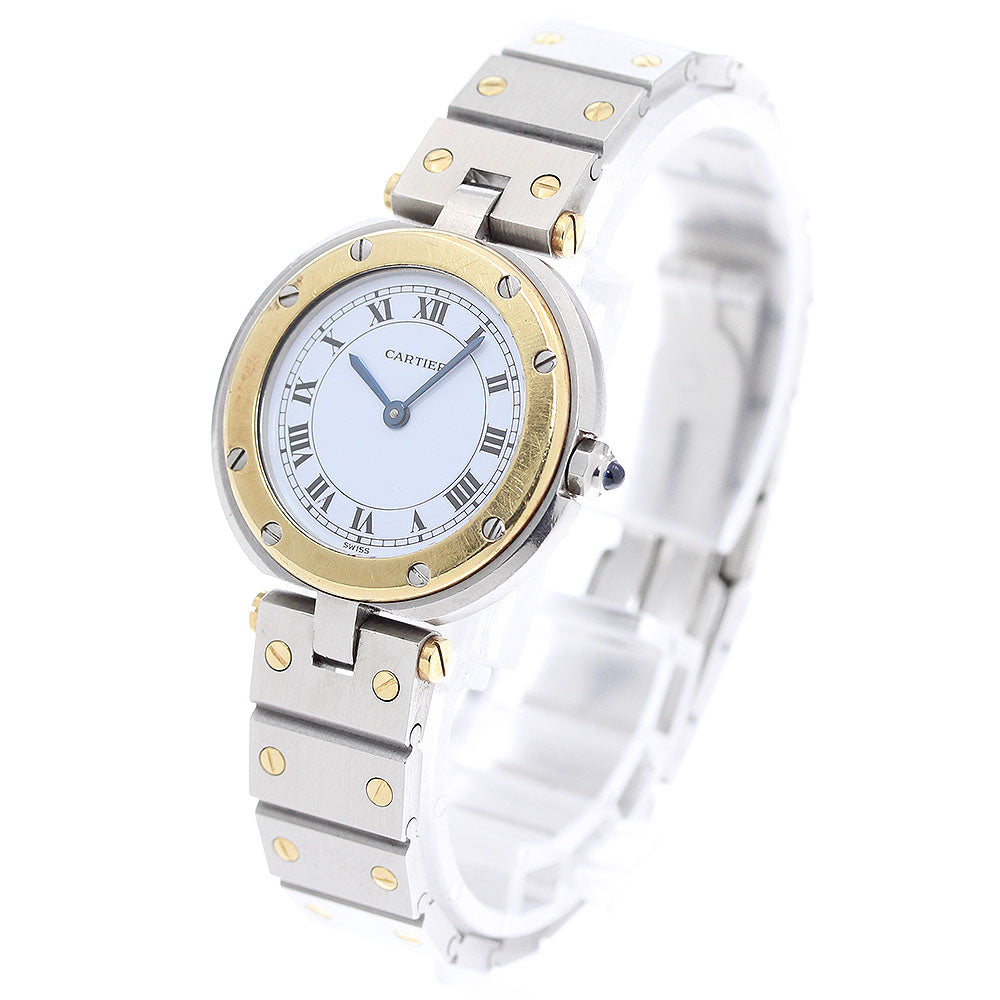 CARTIER Santos Round SM 84038288 white Dial Quartz Ladies Watch_949475