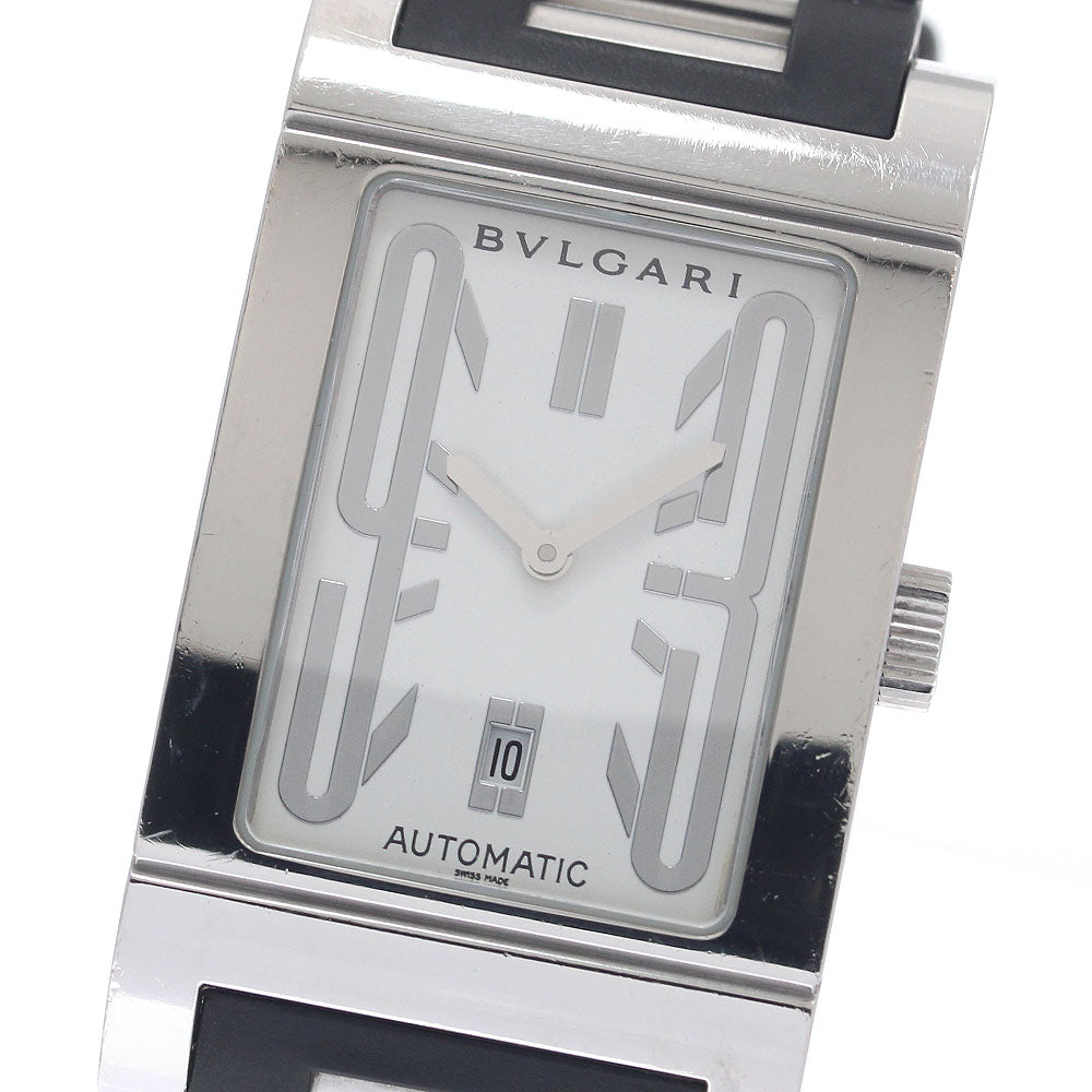 BVLGARI Rettangolo RT45S Date White Dial Automatic Men's Watch_949488