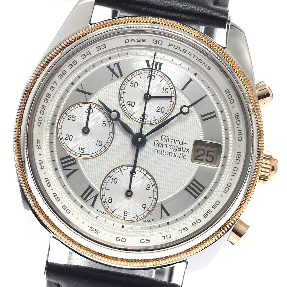 GIRARD PERREGAUX Gold Plated4900 4910 Silver Dial Automatic Men's Watch_949514