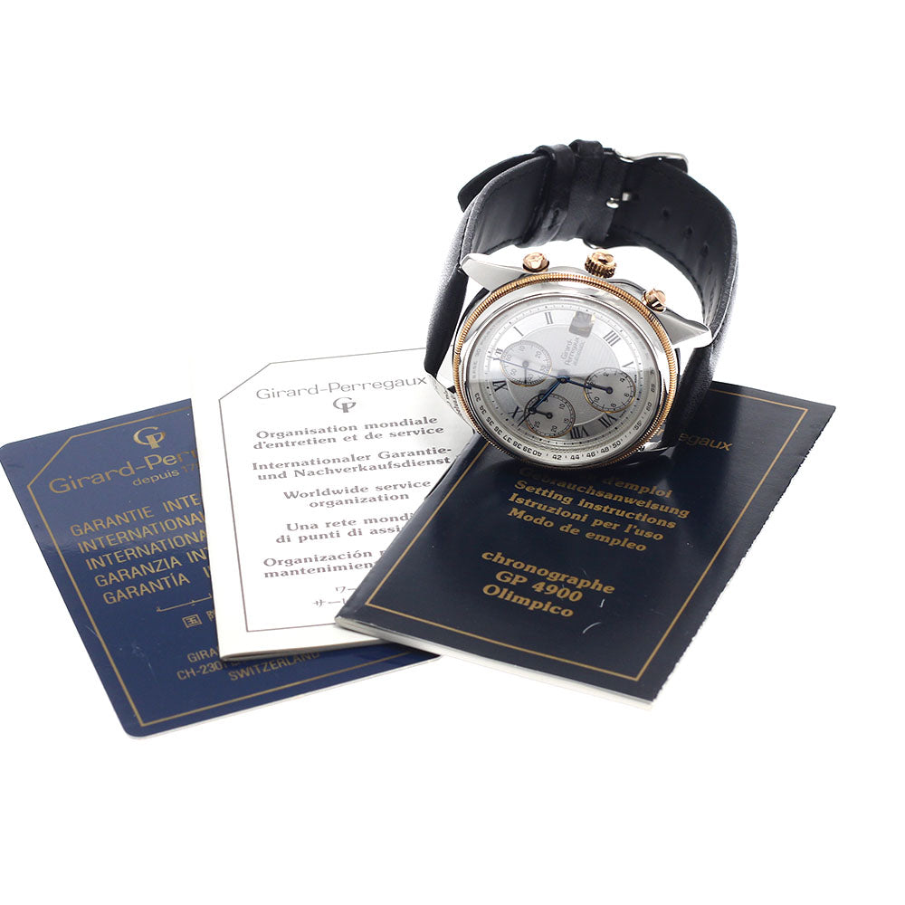 GIRARD PERREGAUX Gold Plated4900 4910 Silver Dial Automatic Men's Watch_949514