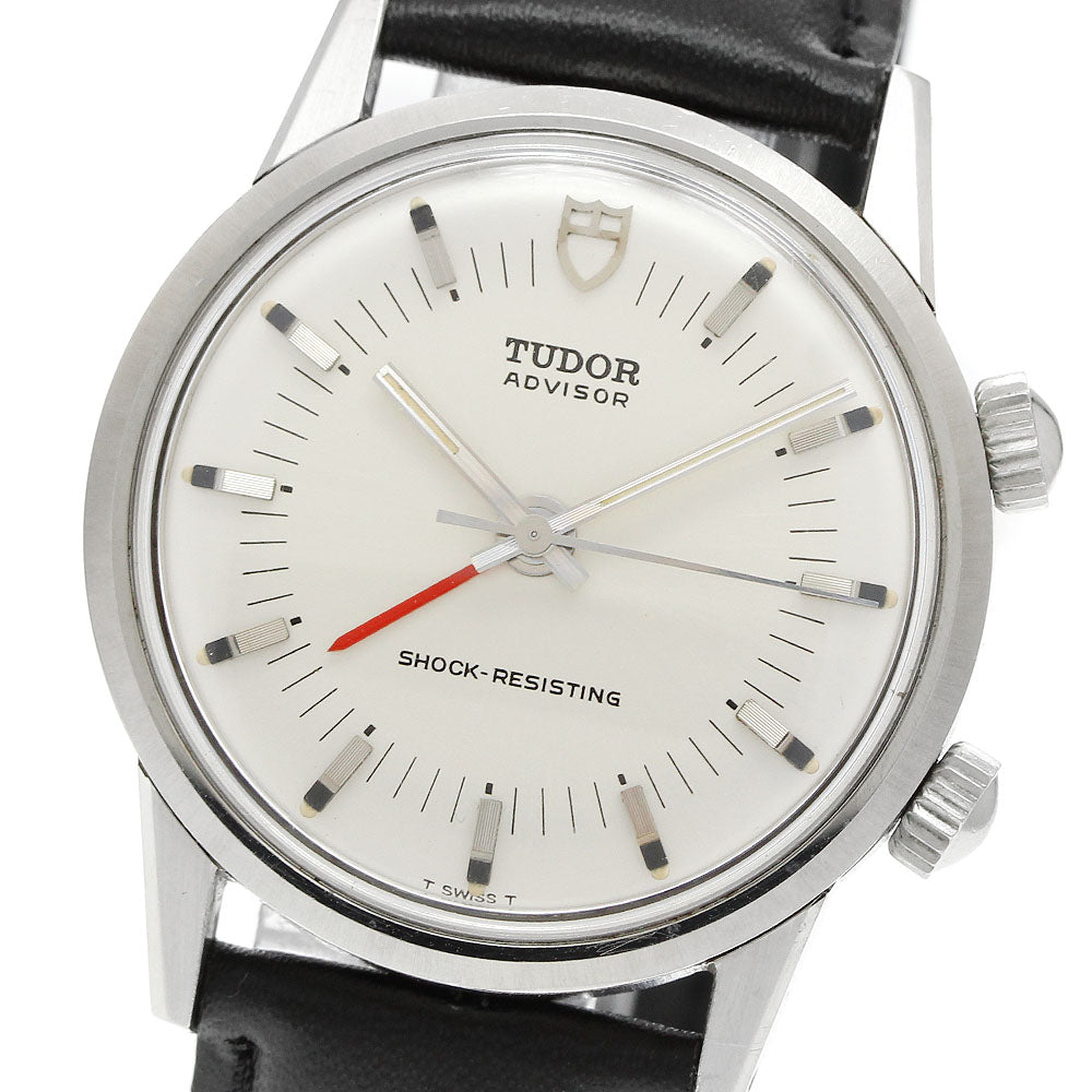 TUDOR Heritage Advisor 10050 alarm Silver Dial Hand Winding Men's Watch_949541