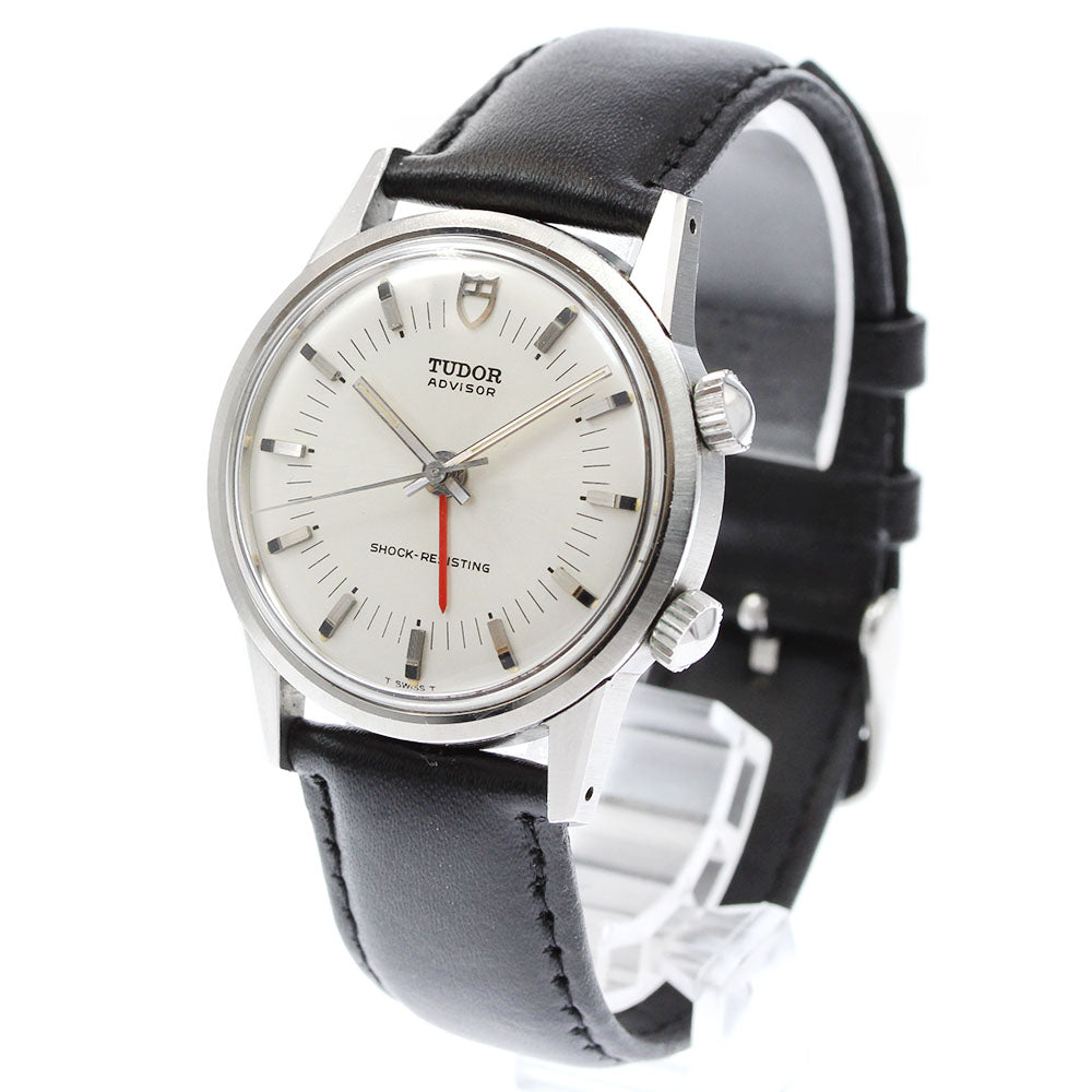 TUDOR Heritage Advisor 10050 alarm Silver Dial Hand Winding Men's Watch_949541