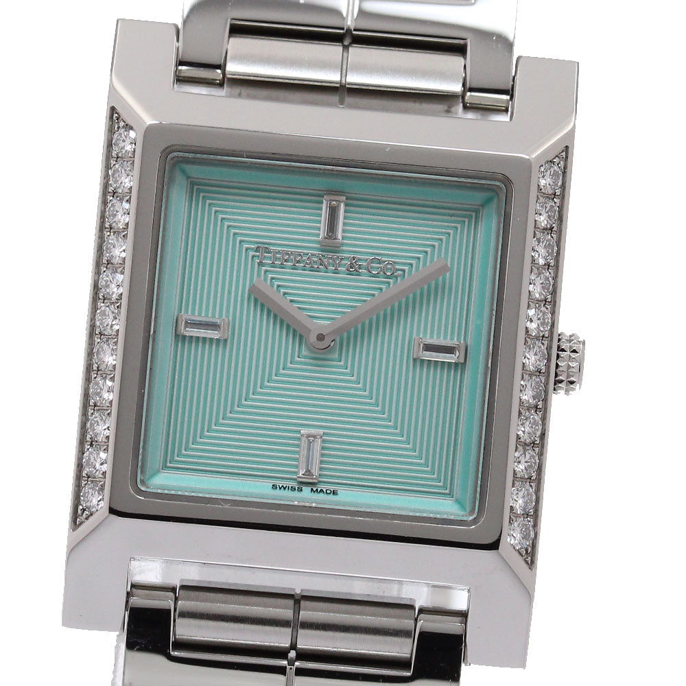TIFFANY&Co. Makers Square 67460537 Diamond Bezel Quartz Ladies Watch_949545