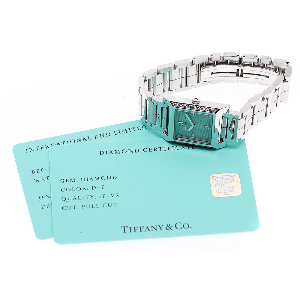 TIFFANY&Co. Makers Square 67460537 Diamond Bezel Quartz Ladies Watch_949545