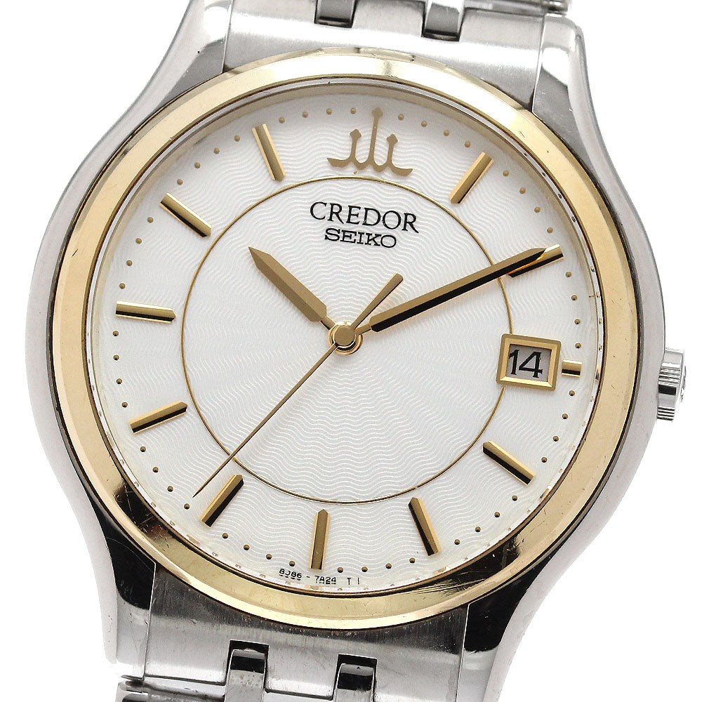 SEIKO CREDOR GCAZ010/8J86-7A00 Date Silver Dial Quartz Men's Watch_949548