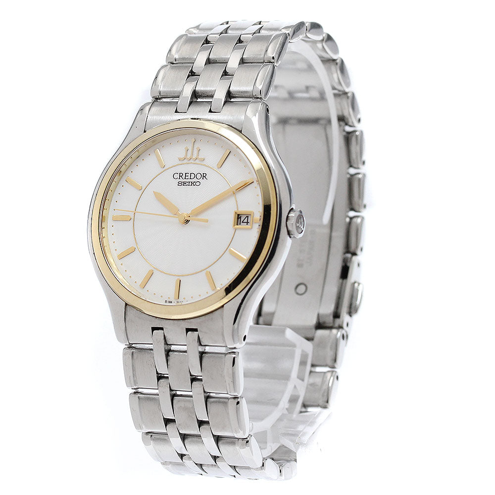 SEIKO CREDOR GCAZ010/8J86-7A00 Date Silver Dial Quartz Men's Watch_949548