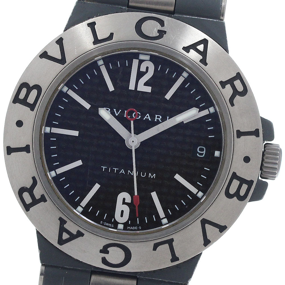 BVLGARI Diagono Titanium TI38TA Date Black carbon Dial Automatic Men's Watch_949551