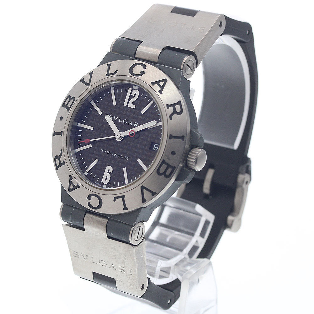 BVLGARI Diagono Titanium TI38TA Date Black carbon Dial Automatic Men's Watch_949551