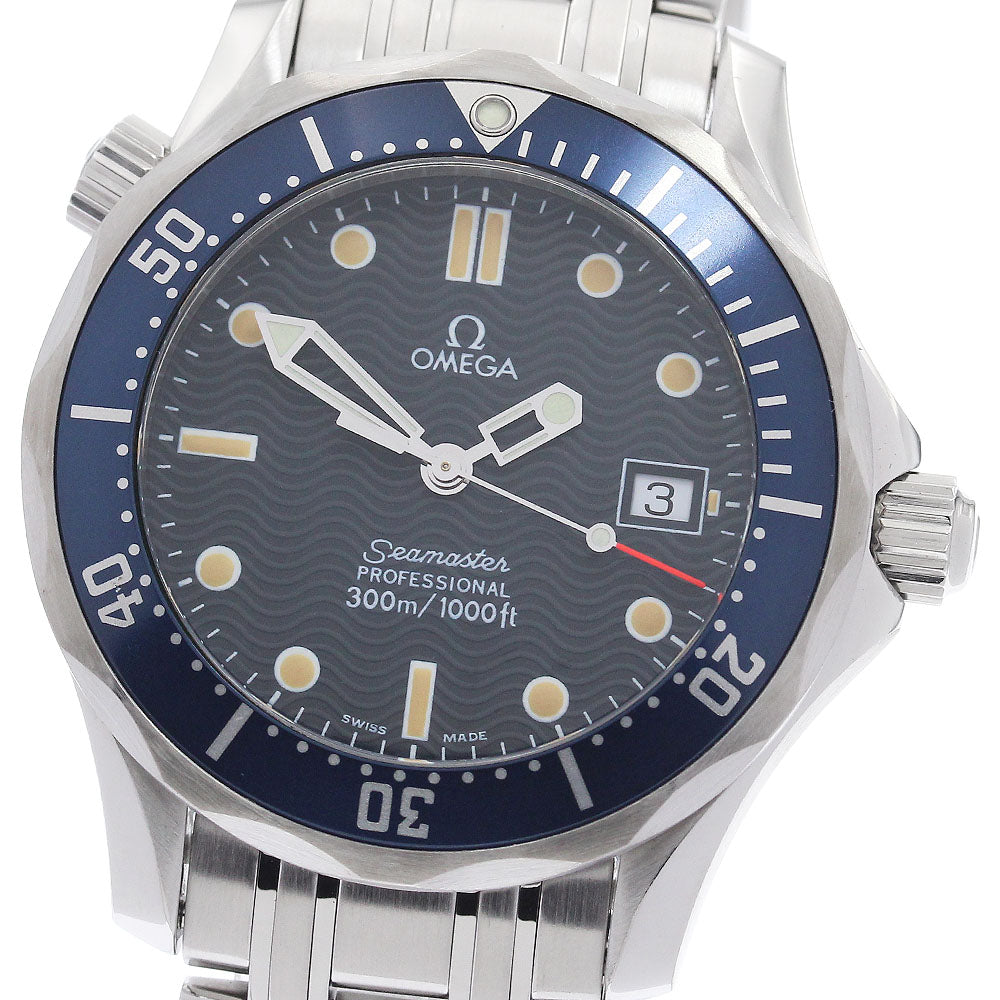 OMEGA Seamaster300 2561.80 Date Navy Dial Quartz Boy's Watch_949564