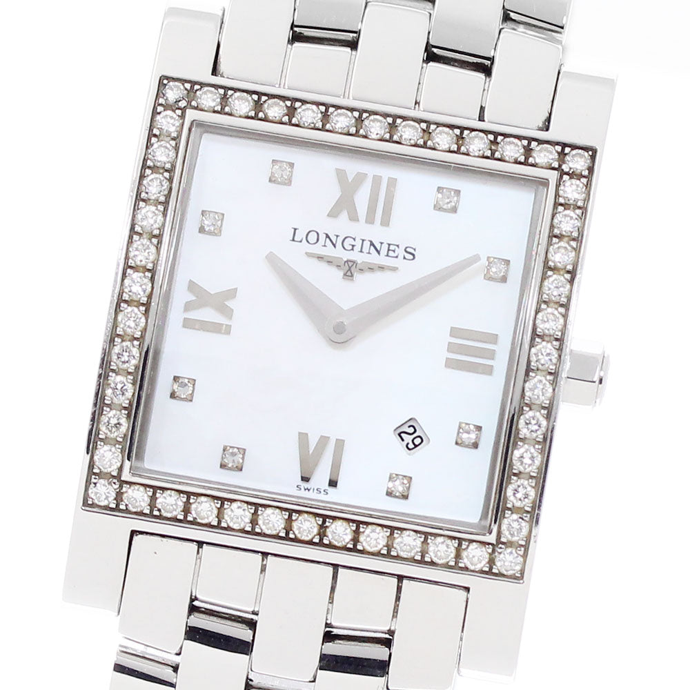 LONGINES Dolcevita L5.503.0 Diamond bezel 8P White shell Dial Quartz Ladies Watch_949590