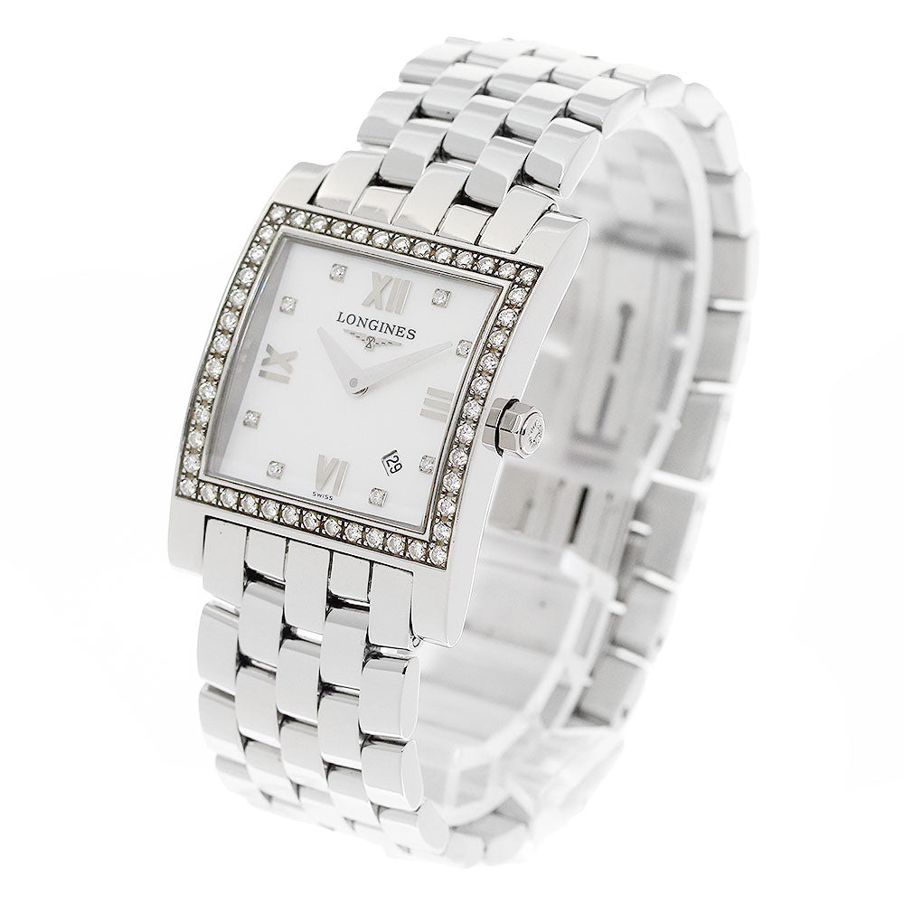 LONGINES Dolcevita L5.503.0 Diamond bezel 8P White shell Dial Quartz Ladies Watch_949590