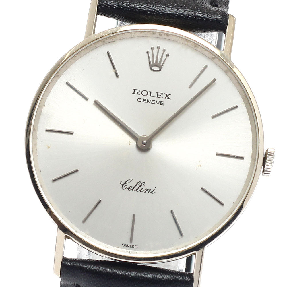 ROLEX Cellini 3833 K18WG Cal.1600 Silver Dial Hand Winding Men's Watch_949620