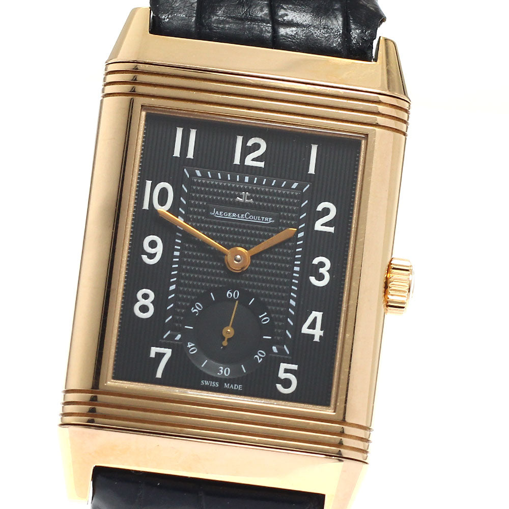 JAEGER-LECOULTRE Grand Reverso 976 Q3732470/273.2.04 18K Pink Gold black Dial Hand Winding Men's Watch_949632