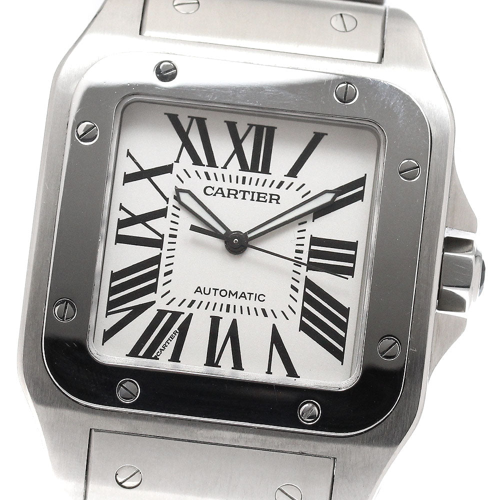 CARTIER Santos 100LM W200737G Silver Dial Automatic Men's Watch_949655
