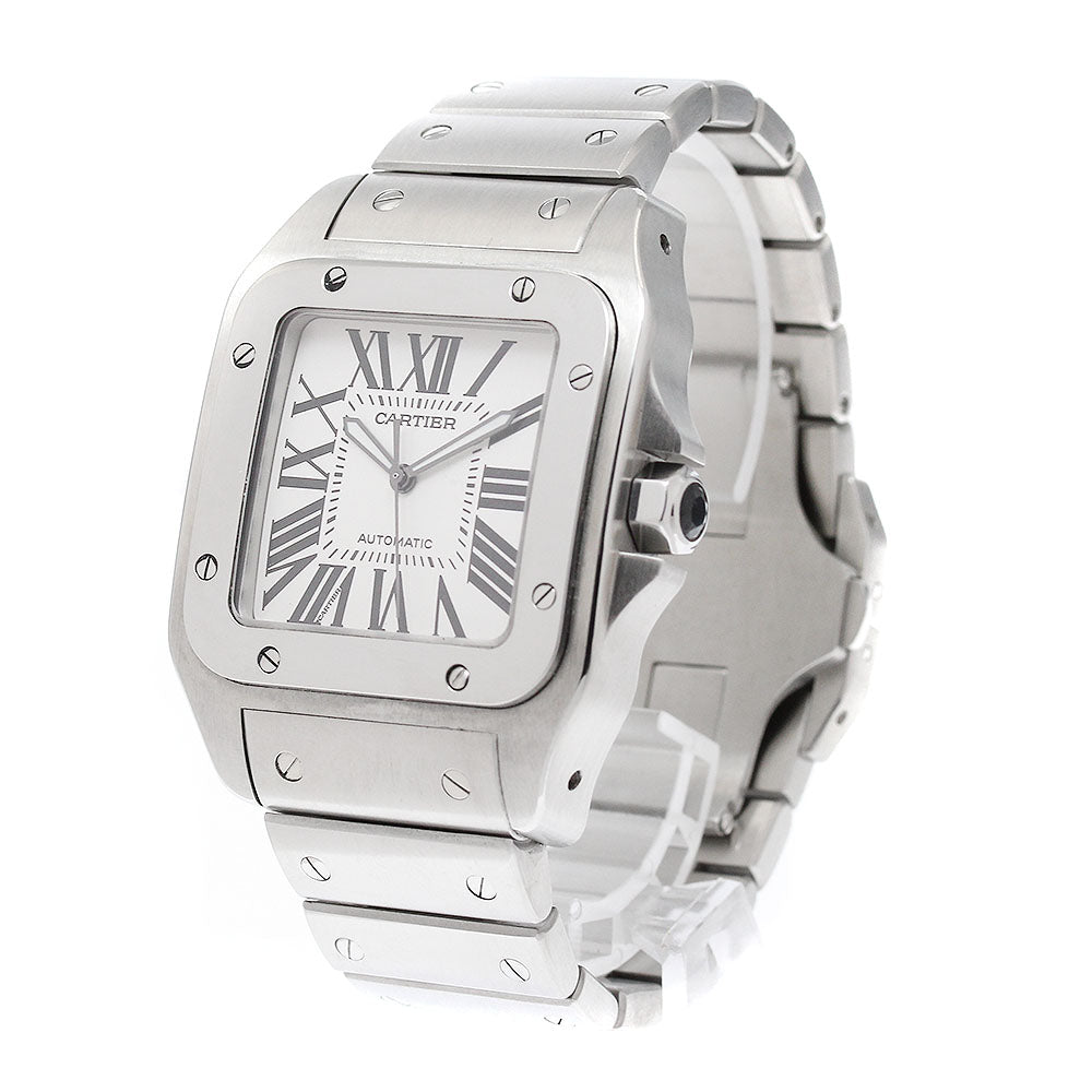 CARTIER Santos 100LM W200737G Silver Dial Automatic Men's Watch_949655