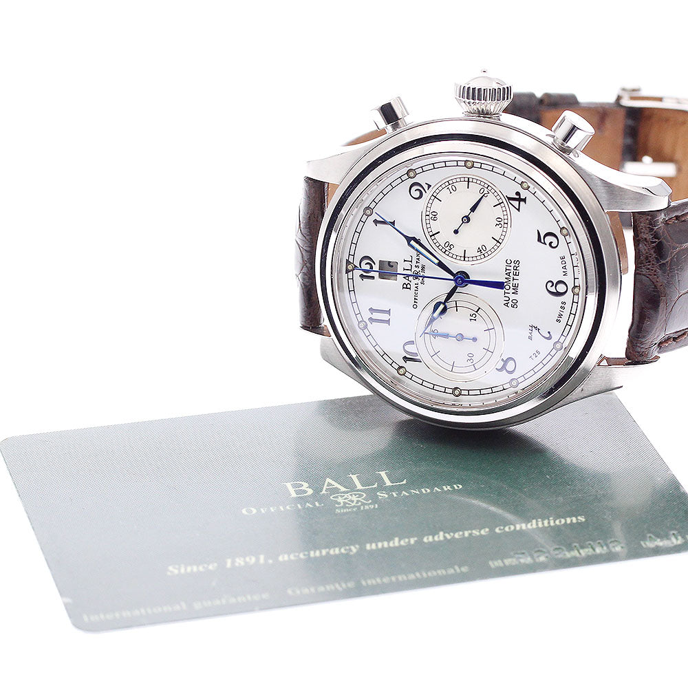 BALLWATCH train master cannonball CM1052D Chronograph white Dial Automatic Men's Watch_949689