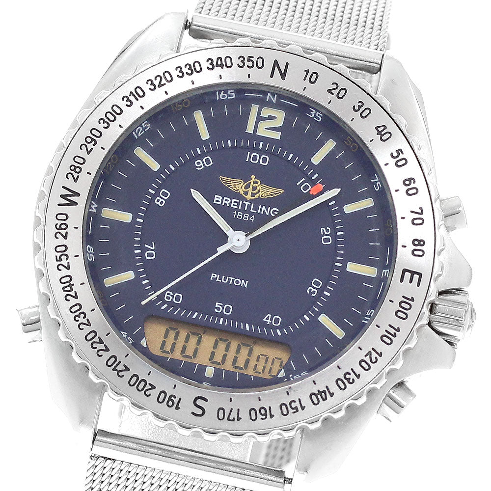 BREITLING Pluton A51038 Multifunctional Navy Dial Quartz Men's Watch_949704