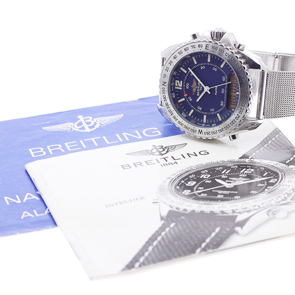 BREITLING Pluton A51038 Multifunctional Navy Dial Quartz Men's Watch_949704