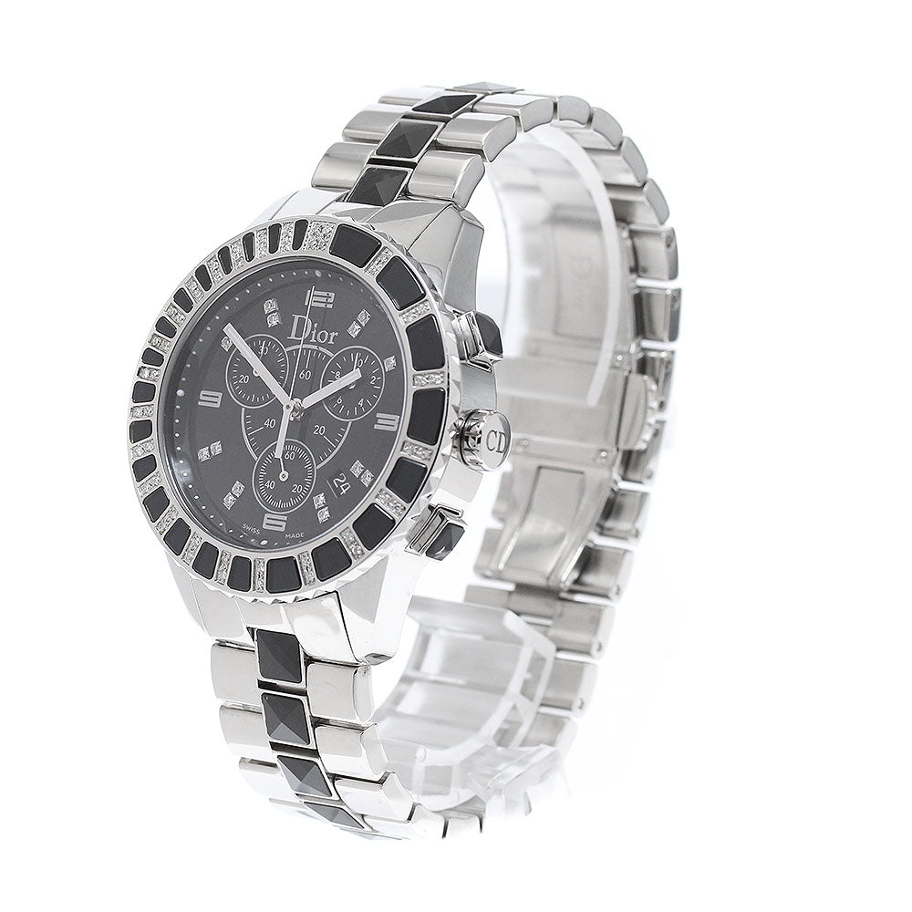 Dior crystal CD11431E diamond bezel chronograph black Dial Quartz Men's_949710