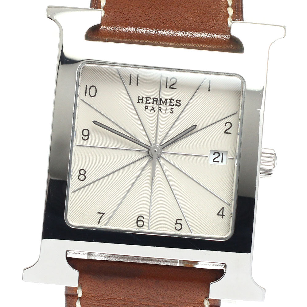 HERMES H watch HH1.810 Date Beige Dial Quartz Men's Watch_949714