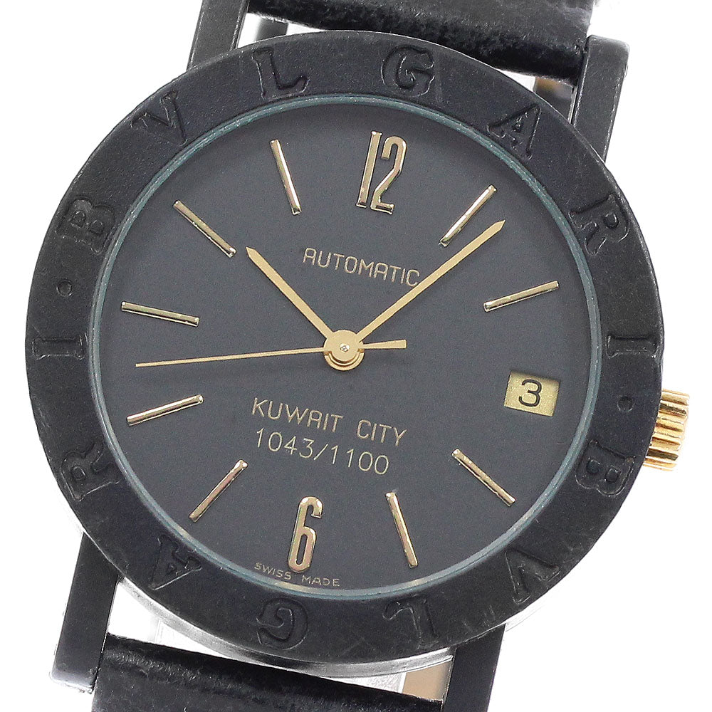 BVLGARI BVLGARIBVLGARI BB33VLD Kuwait Black Dial Automatic Men's Watch_949733