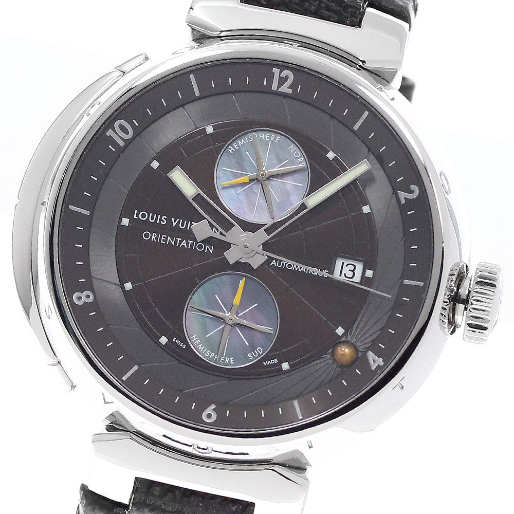 LOUIS VUITTON Tambour orientation Q10A1 Date Brown / shell Dial Automatic Men's Watch_949748