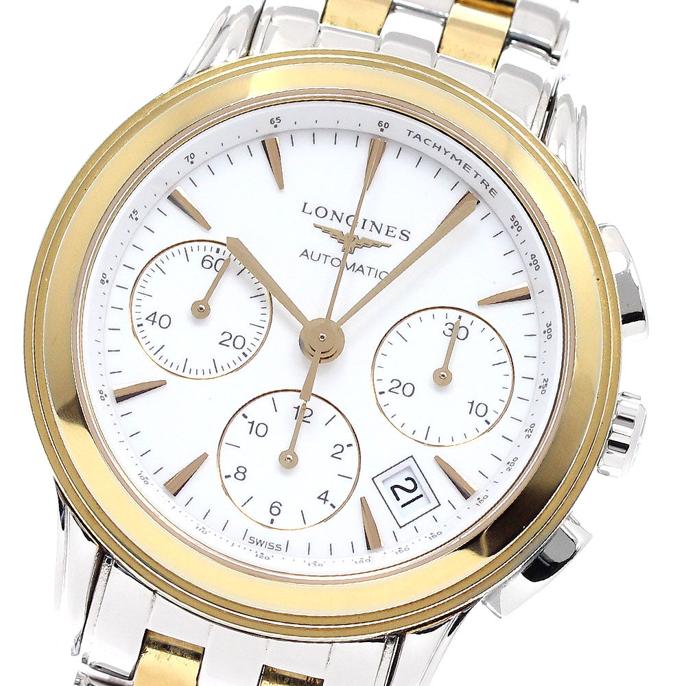 LONGINES Flagship L4.803.3 Chronograph Date White Dial Automatic Men's_949765