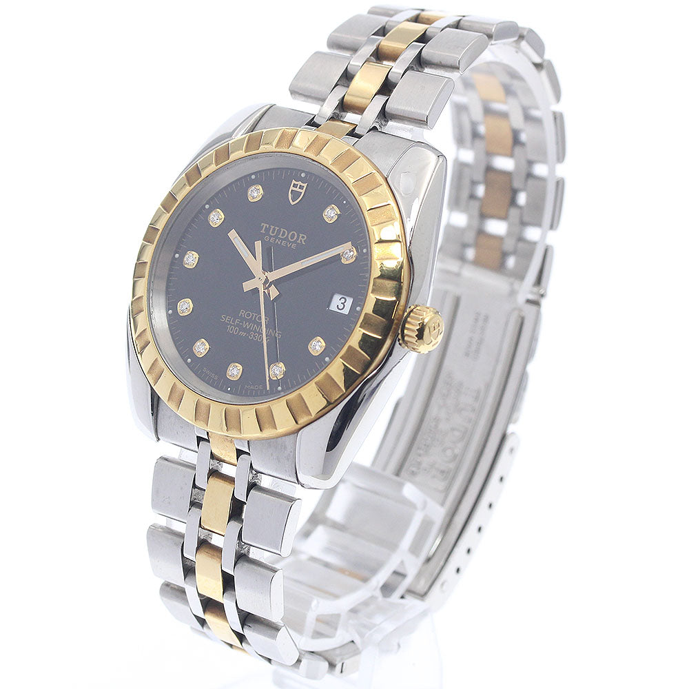 TUDOR Classic Date 21013 YG2 tone 10P diamond Automatic Men's Watch_949801