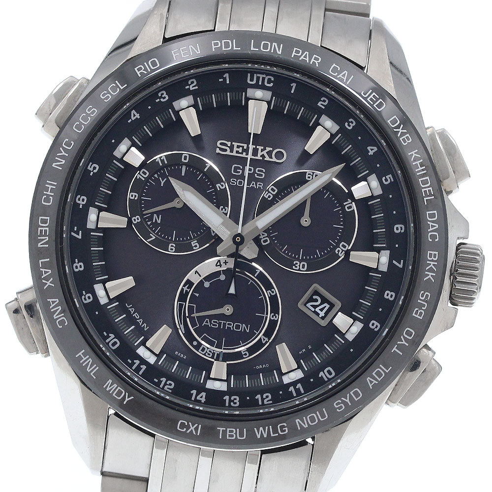 SEIKO Astron SBXB003/8X82-0AB0 GPS black Dial Solar Powered Radio Men's_950156