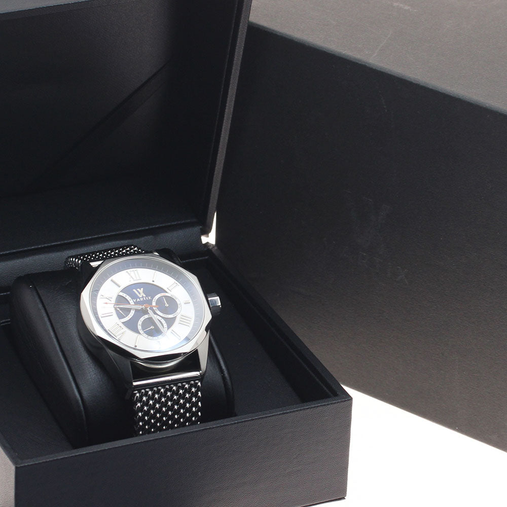 VARTIX ALIVE PR03 Power Reserve Silver / navy Dial Automatic Men's Watch_950168