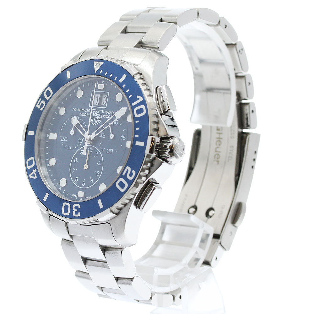 TAG HEUER Aqua racer CAN1011 Big Date Chronograph blue Dial Quartz Men's_950181