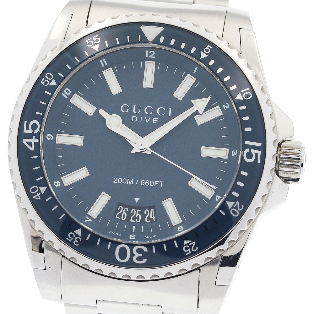 GUCCI Dive 136.2/YA136203 Date Navy Dial Quartz Men's Watch_950200